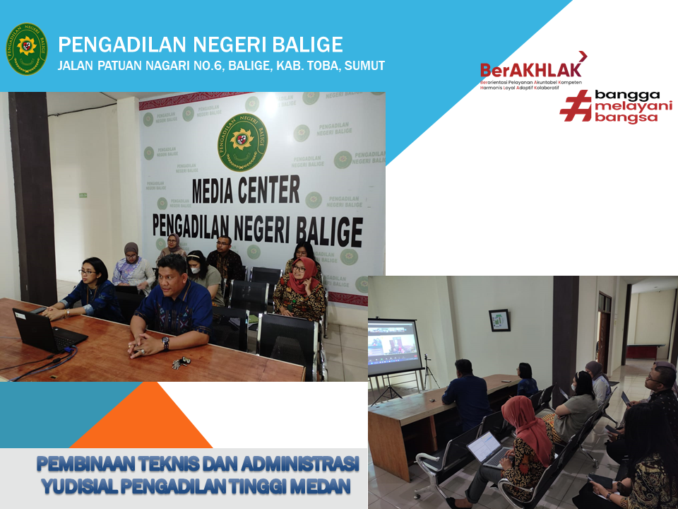 Pembinaan Teknis dan Administrasi Yudisial Pengadilan Tinggi Medan 20 Januari 2023
